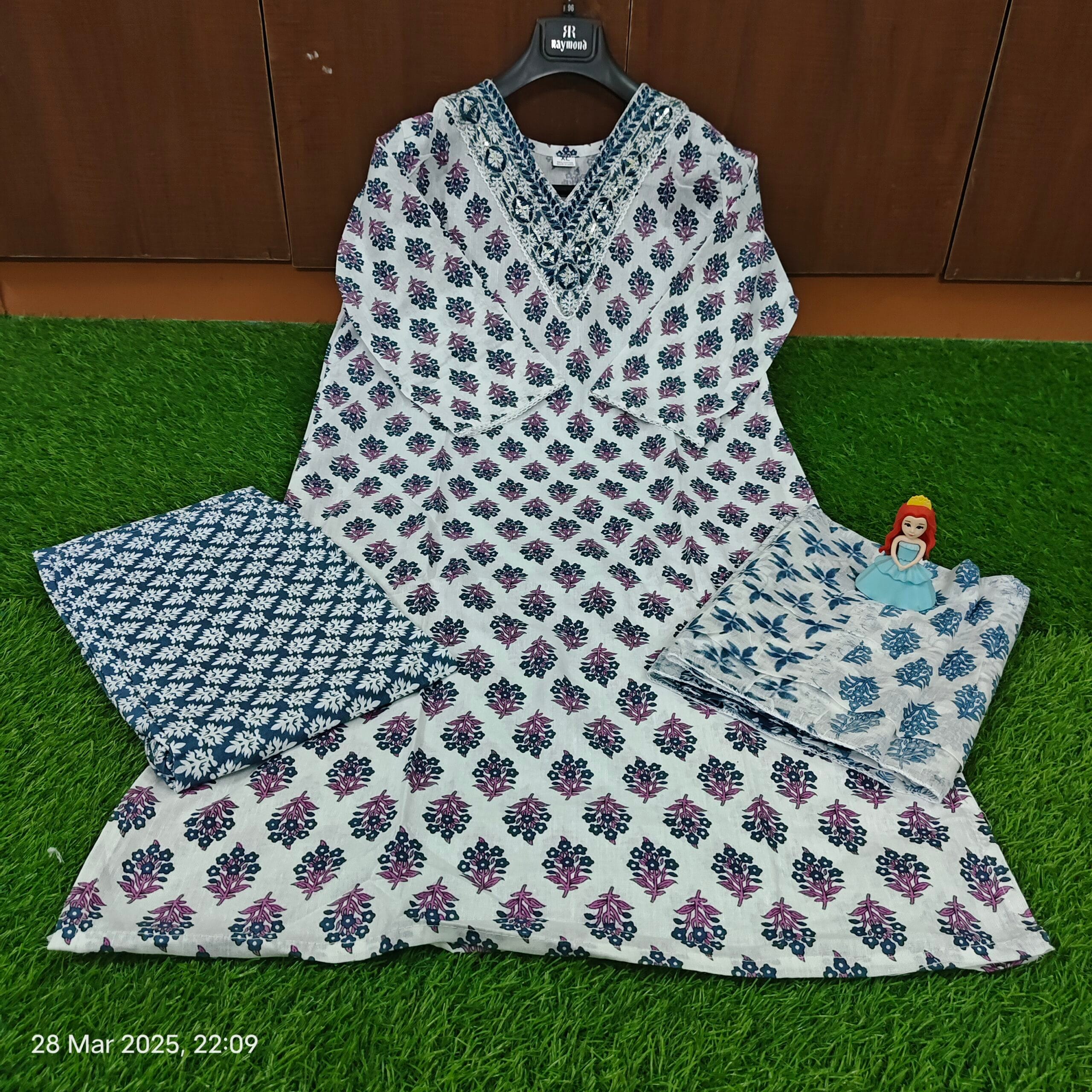Cotton top with bottom and duppata