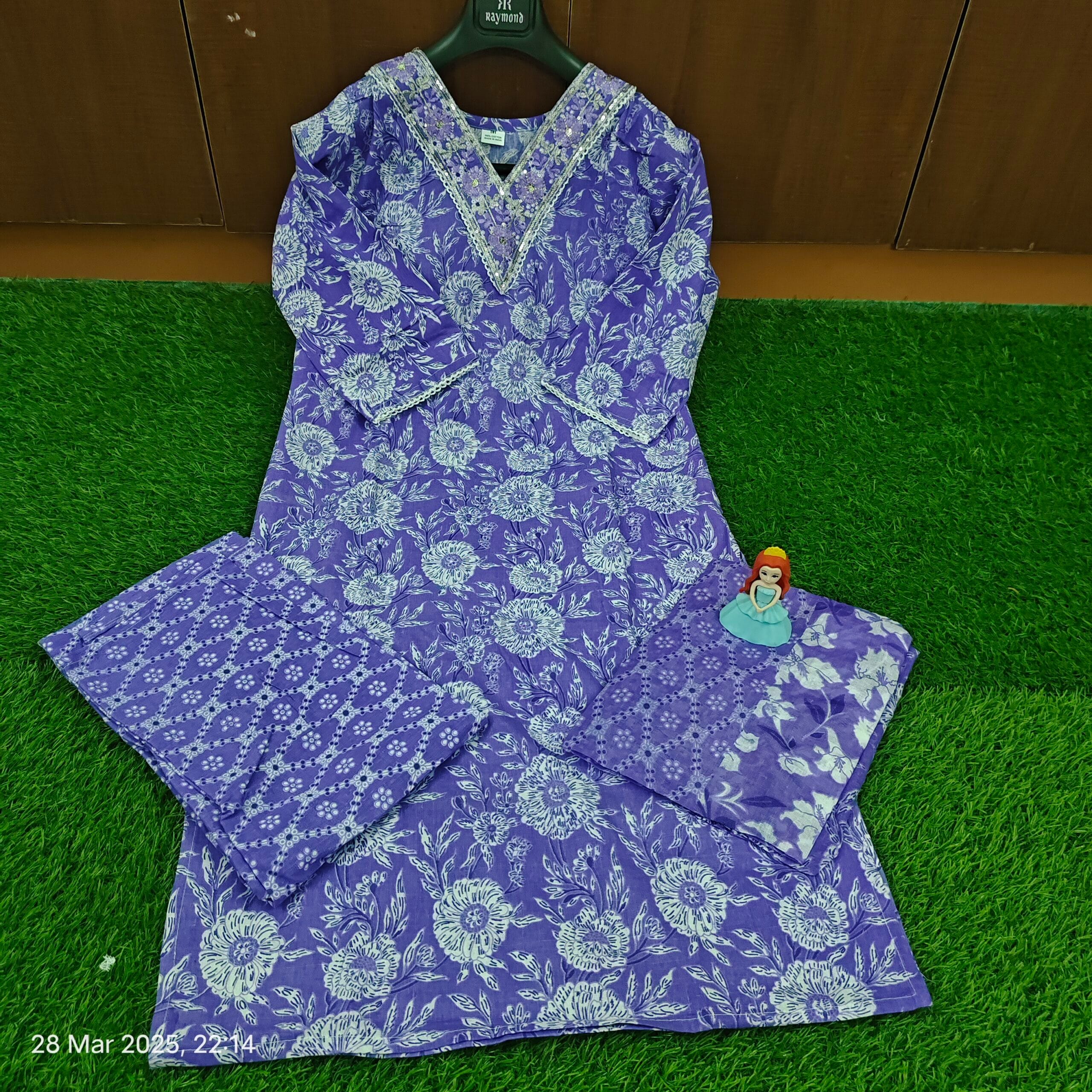 Cotton top with bottom and duppata